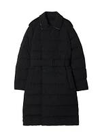 Padded Double-Breasted Belted Coat