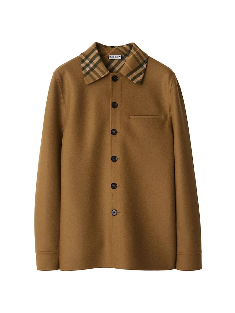 Wool Check Collar Jacket