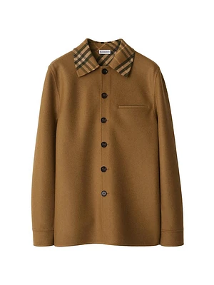 Wool Check Collar Jacket