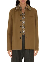 Wool Check Collar Jacket