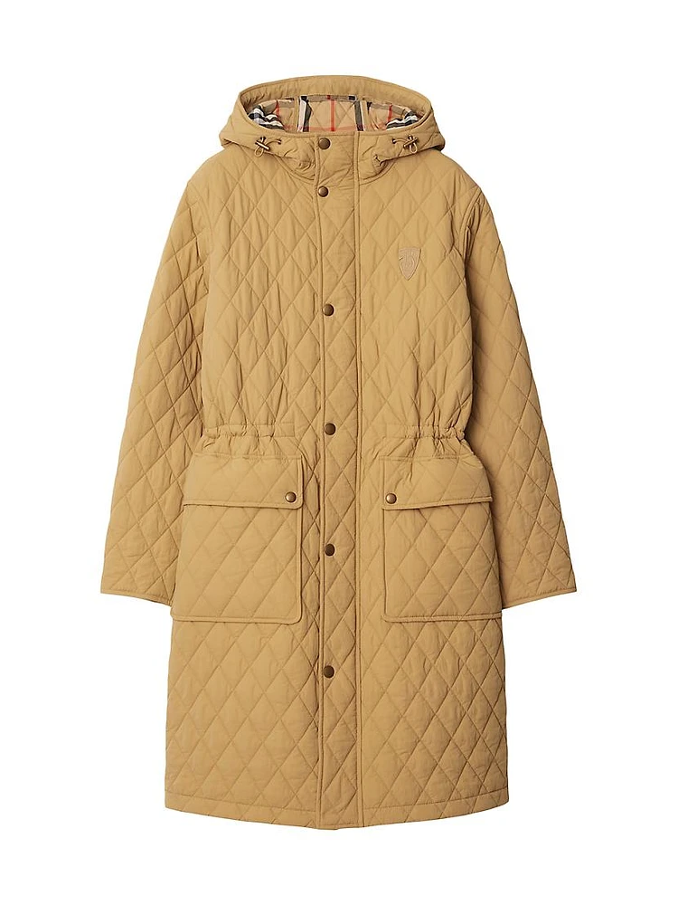 Quilted Hooded Long-Sleeve Parka