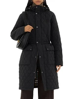 Quilted Hooded Zip-Up Coat