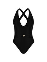 Solids Lisa Plunge One-Piece Swimsuit