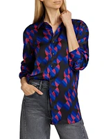 Saucer Geo Twill Button-Up Shirt