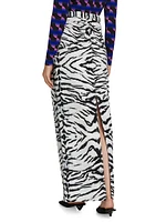 Snow Tiger Denim Maxi Skirt