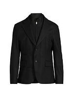 Stretch Wool Zip Insert Jacket