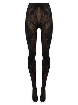 Etro X Wolford Shiny Patterned Metallic Jacquard Tights