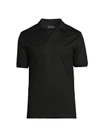 Cotton-Blend Johnny Collar Polo