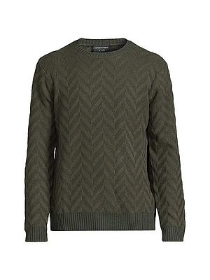 Wool Chevron Crewneck Sweater