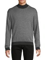 Micro Pattern Crewneck Sweater