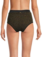 Metallic High-Waisted Bikini Bottom