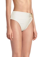 Jersey Sands Embellished High-Waisted Bikini Bottom
