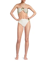Jersey Sands Embellished High-Waisted Bikini Bottom
