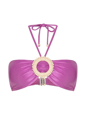 Groovy Embellished Bandeau Bikini Top