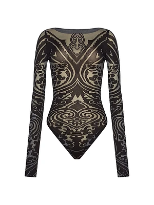Etro X Wolford High-Contrast Patterned Bodysuit