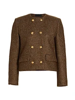 Melanie Houndstooth Wool Crop Jacket