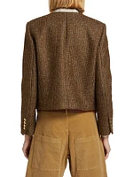 Melanie Houndstooth Wool Crop Jacket