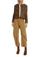 Melanie Houndstooth Wool Crop Jacket