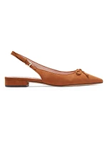 Veronica Bow-Detailed Suede Flats