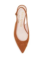 Veronica Bow-Detailed Suede Flats