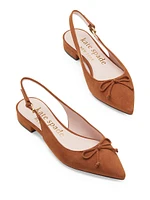 Veronica Bow-Detailed Suede Flats