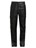 Baggy Faux Leather Cargo Pants