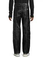 Baggy Faux Leather Cargo Pants