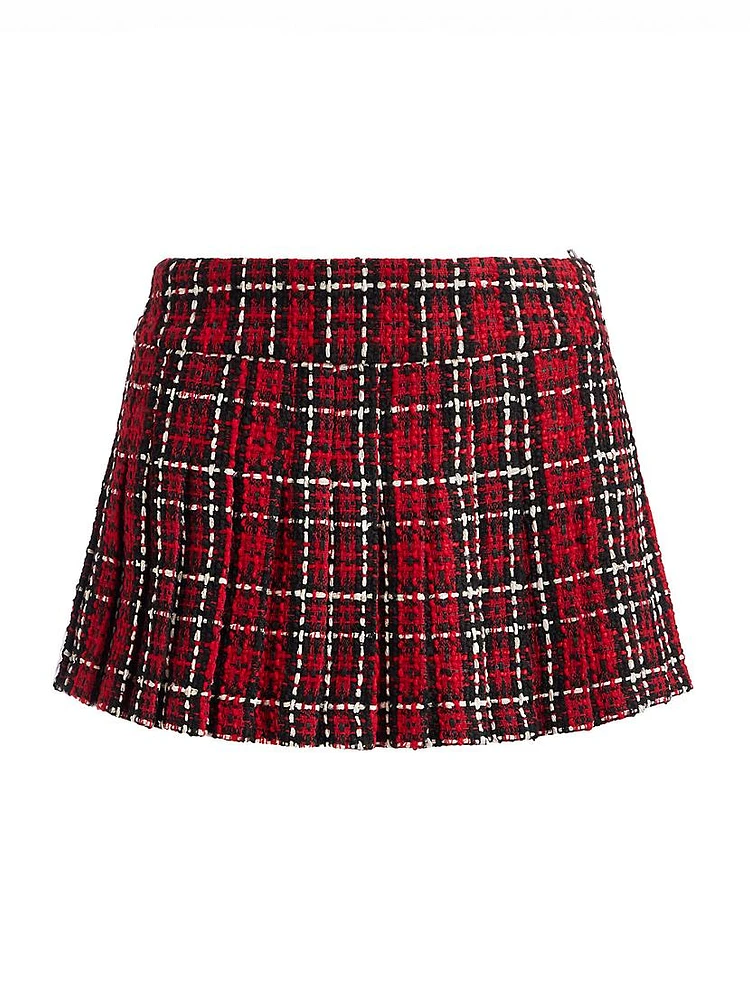 Mera Plaid Pleated Miniskirt