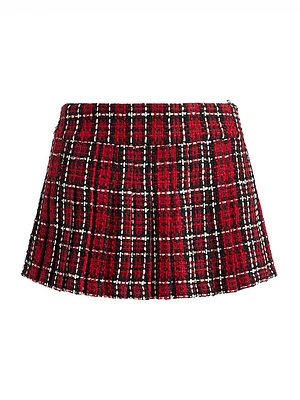 Mera Plaid Pleated Miniskirt