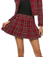 Mera Plaid Pleated Miniskirt