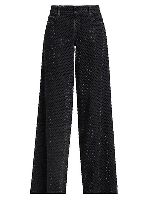 Trish Crystal-Embellished Wide-Leg Jeans