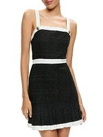 Clarine Rib-Knit Pleated Sleeveless Minidress