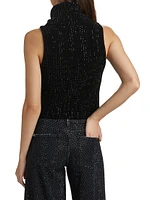 Alma Crystal-Embellished Wool Turtleneck Top