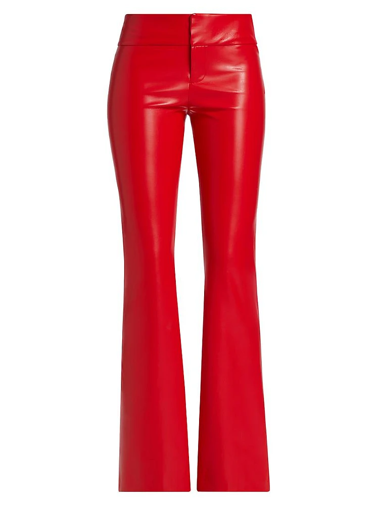 Olivia Faux-Leather Boot-Cut Pants