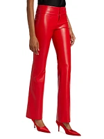 Olivia Faux-Leather Boot-Cut Pants