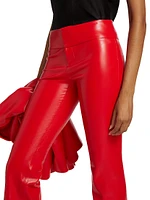 Olivia Faux-Leather Boot-Cut Pants