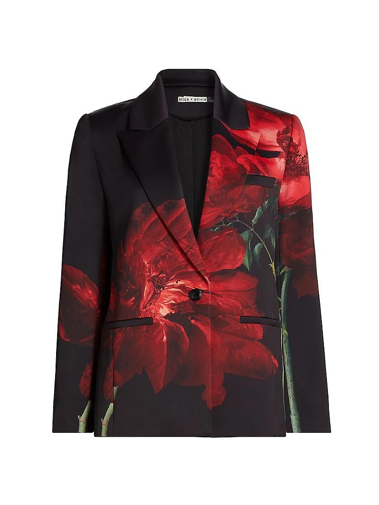 Silas Floral Silk Blazer