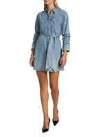 Brigita Denim Long-Sleeve Mini-Shirtdress