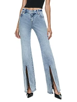 Winslow Mid-Rise Slim-Fit Slit Jeans