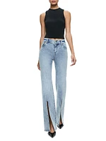 Winslow Mid-Rise Slim-Fit Slit Jeans