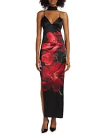 Monika Floral Satin Maxi Dress