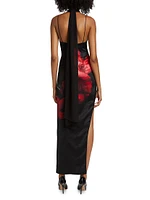 Monika Floral Satin Maxi Dress