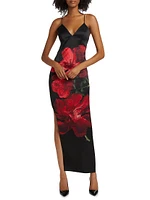 Monika Floral Satin Maxi Dress