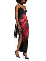 Monika Floral Satin Maxi Dress