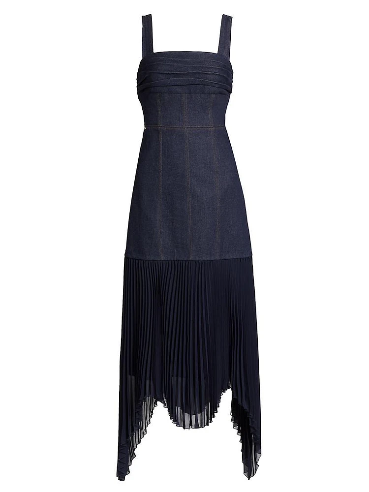 Jac Denim Combo Midi-Dress