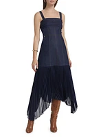 Jac Denim Combo Midi-Dress