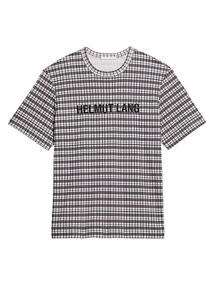 Logo Plaid Crewneck T-Shirt