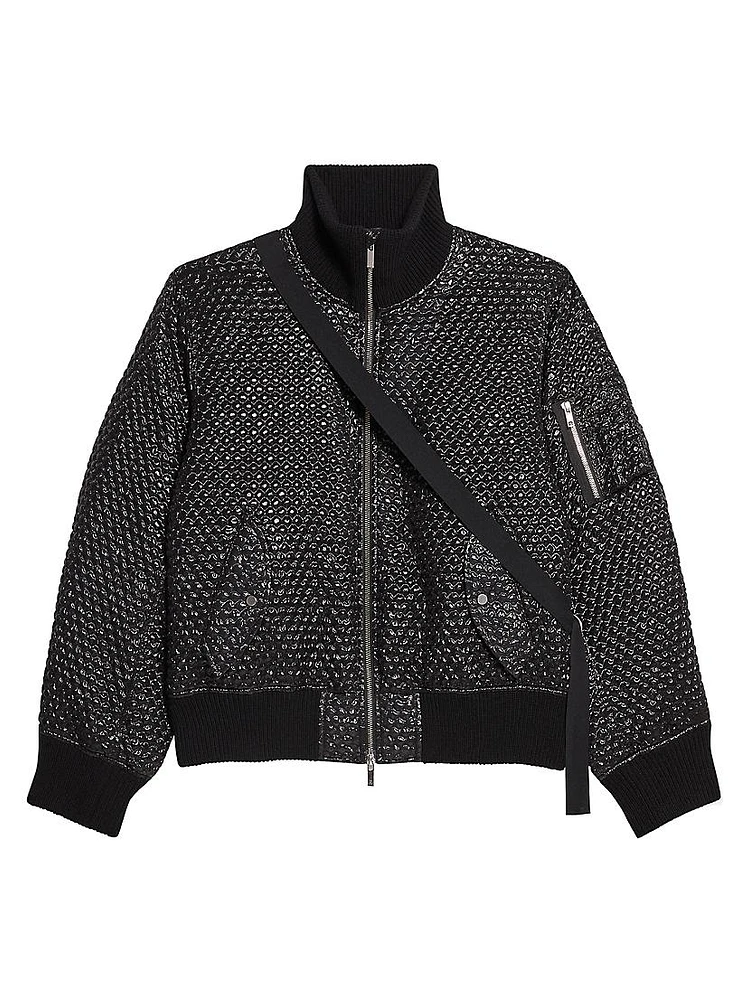 Bubble Wrap Seatbelt Bomber Jacket