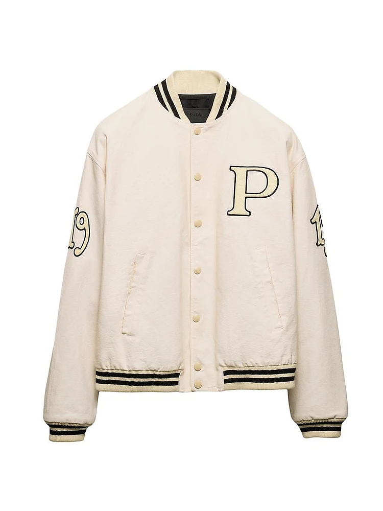 Cotton Bomber Jacket with Patch