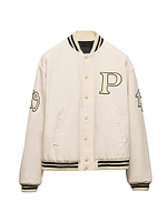 Cotton Bomber Jacket with Patch